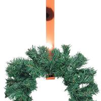 Jogo 2 Suportes Para Guirlanda Metal Rosê Metalizado 37cm Encaixe Porta - Magizi - 3