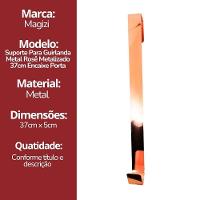 Jogo 2 Suportes Para Guirlanda Metal Rosê Metalizado 37cm Encaixe Porta - Magizi - 7