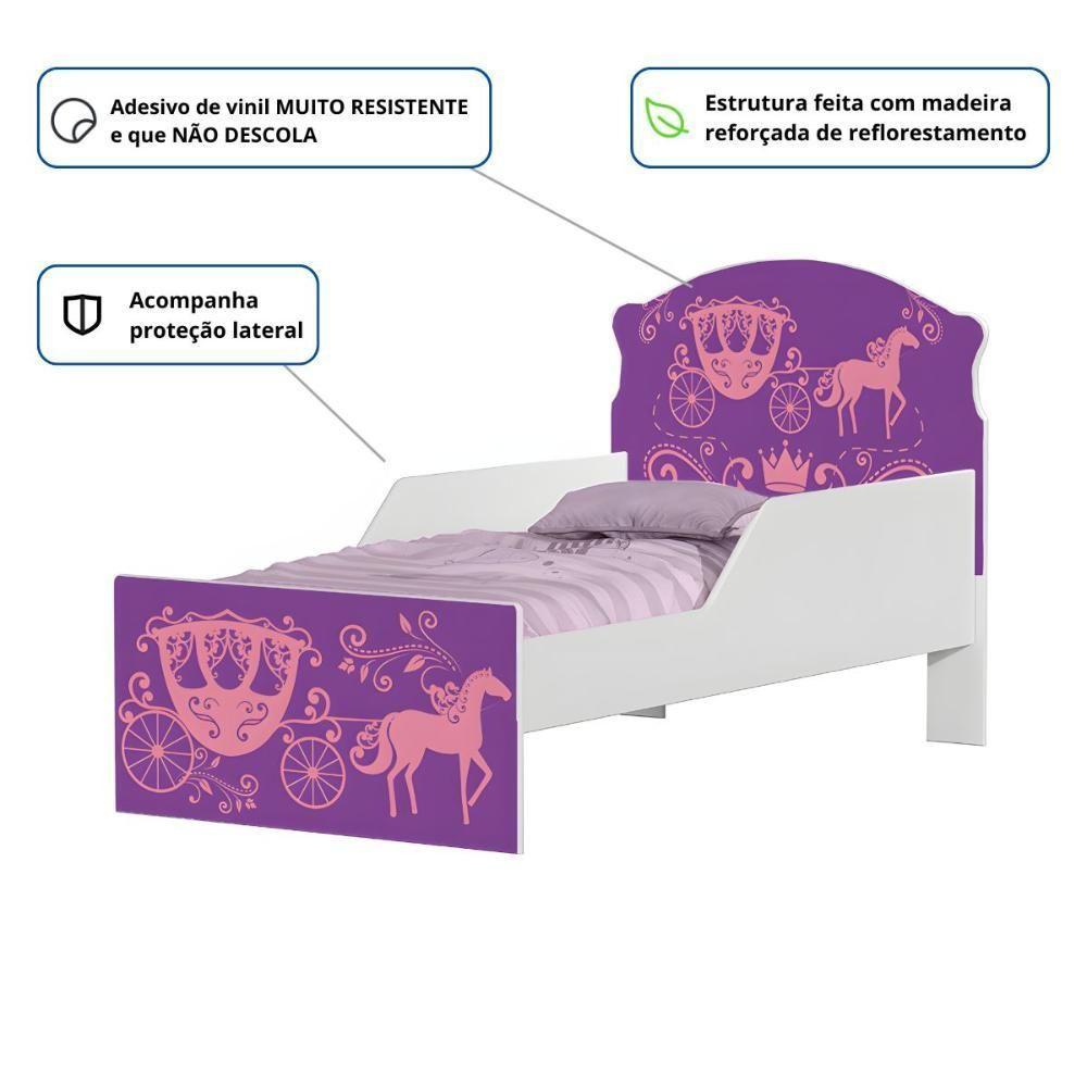 Cama Infantil Tick Carruagem De Princesa Com Colchão - 2