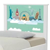 Cama Juvenil Zap Com Cabeceira Mundo Viagens