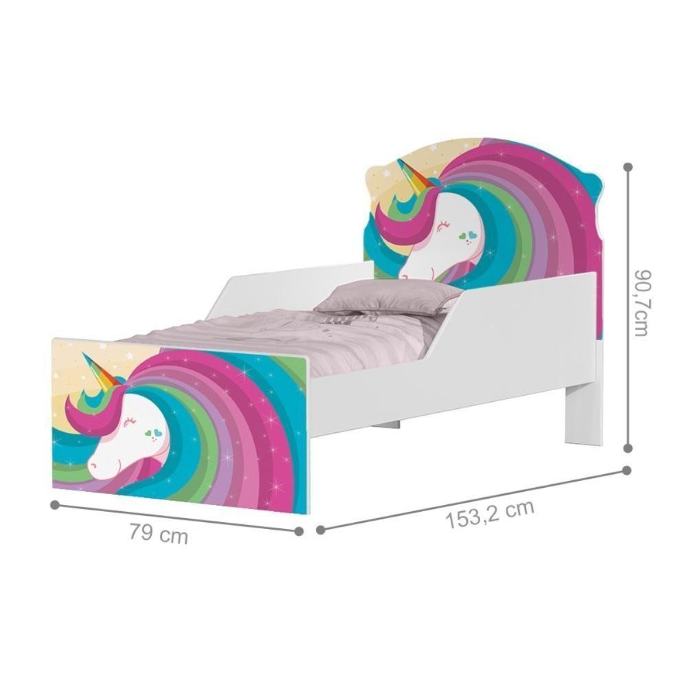 Cama Infantil Tick Unicórnio Arco íris Com Colchão - 3