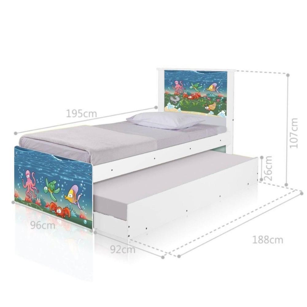 Bi Cama Juvenil Zap Com Cabeceira Fundo Do Mar - 2