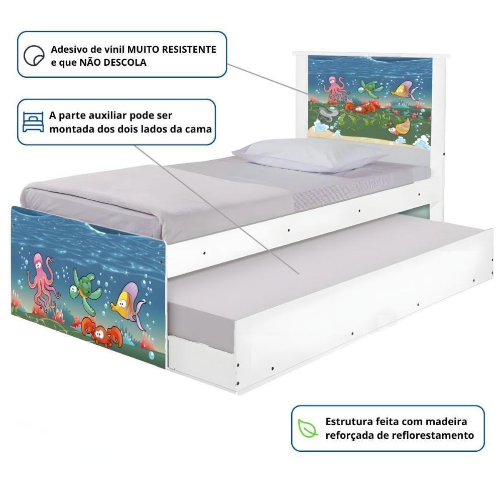 Bi Cama Juvenil Zap Com Cabeceira Fundo Do Mar - 3