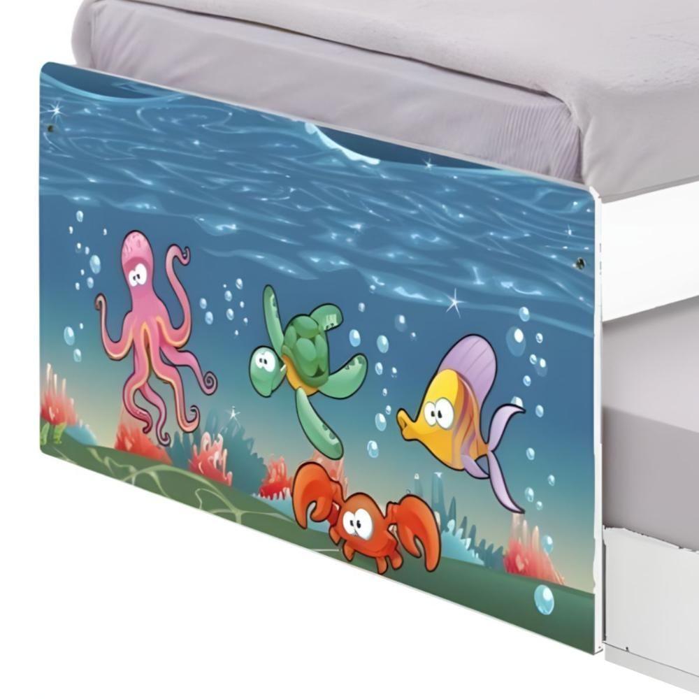 Bi Cama Juvenil Zap Com Cabeceira Fundo Do Mar - 4