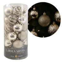 Conjunto 30 Bolas De Natal Champanhe Luxo Multi-texturas 6cm Glitter, Fosca, Lisa E Vazado Arabesco - 2