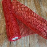 Jogo 2 Telas Decorativa Natal Malha Tule Trançado Vermelha Premium 25cm X 5 Metros - 2