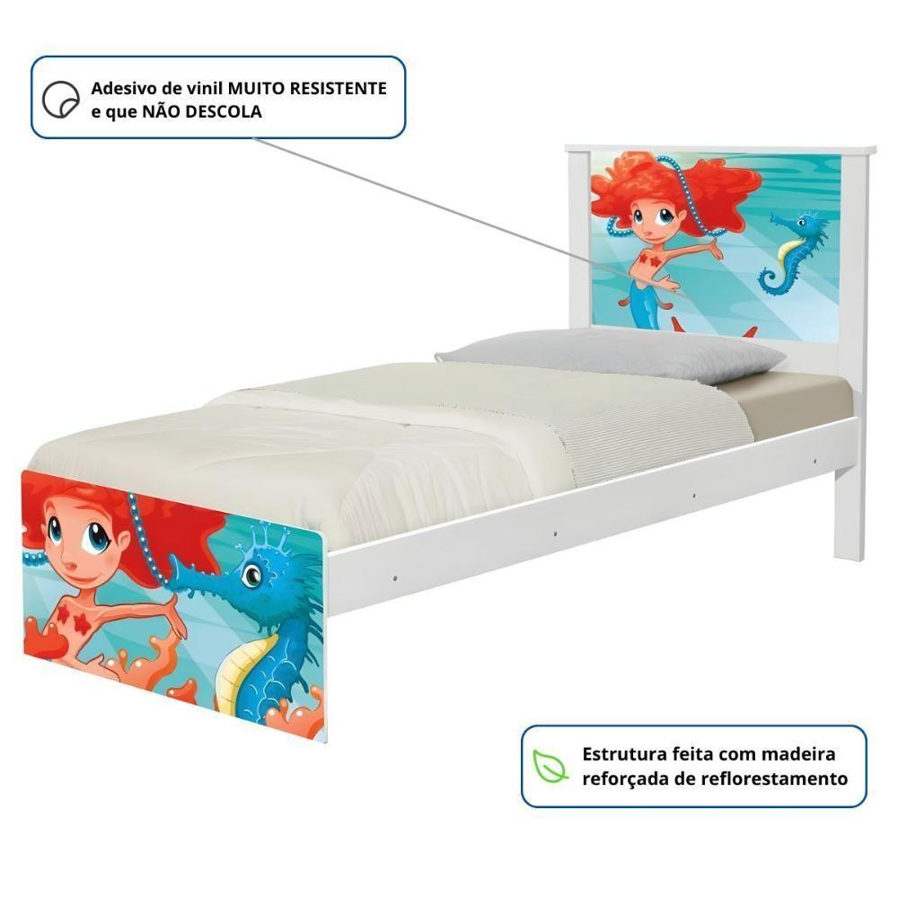 Cama Juvenil Zap Sereia Ruiva Com Colchão - 2