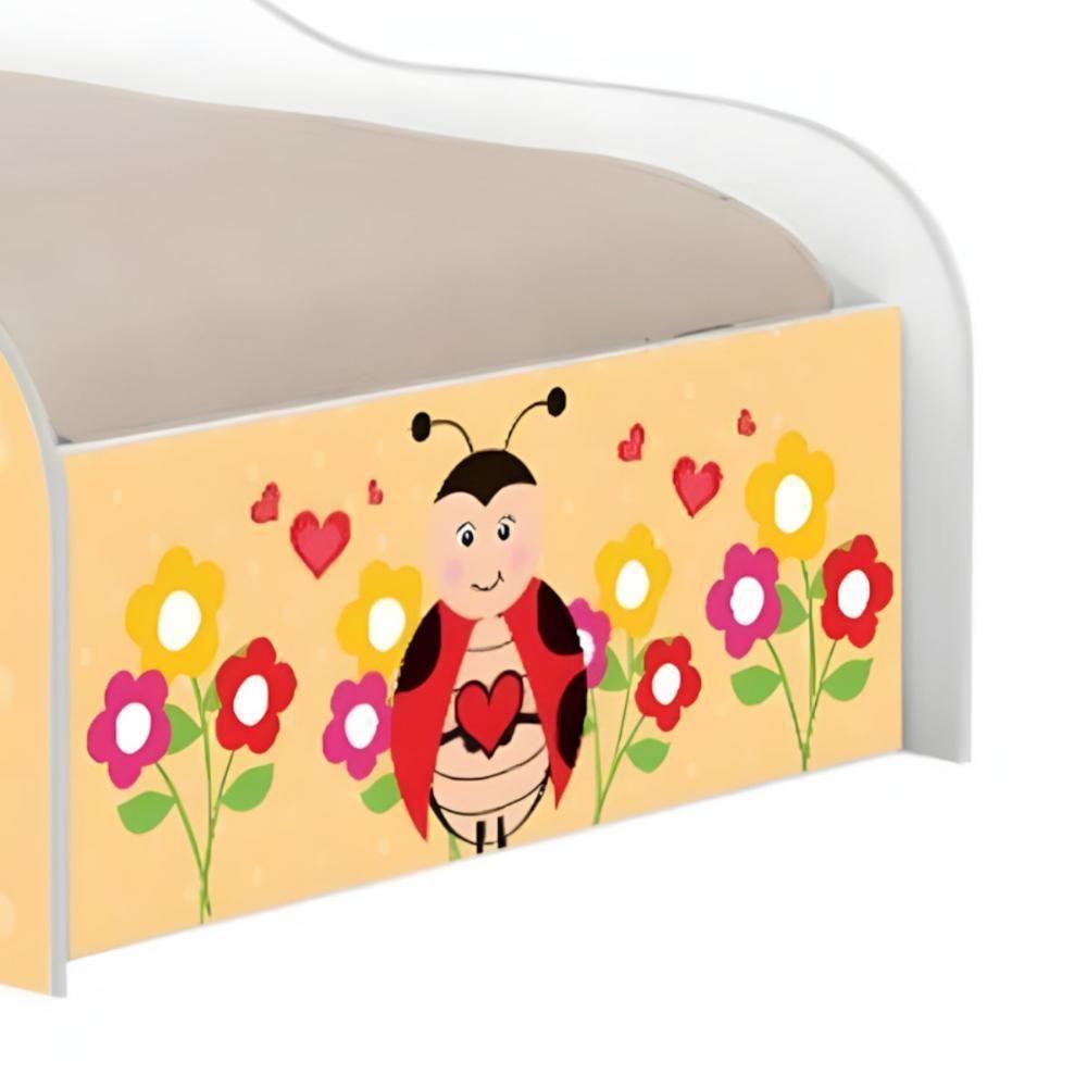 Cama Carro Solteiro Joy Joaninha Solteiro Com Colchão - 5