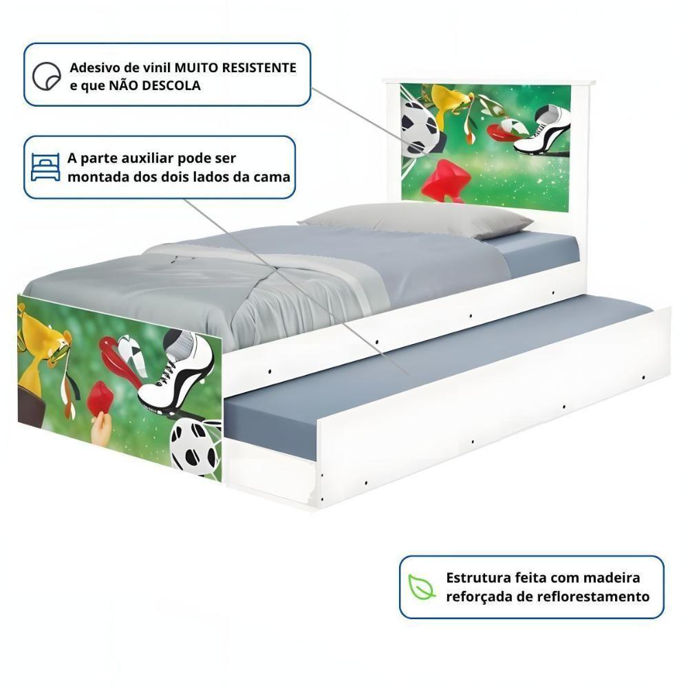 Bi Cama Juvenil Zap Com Cabeceira Futebol Placar - 3