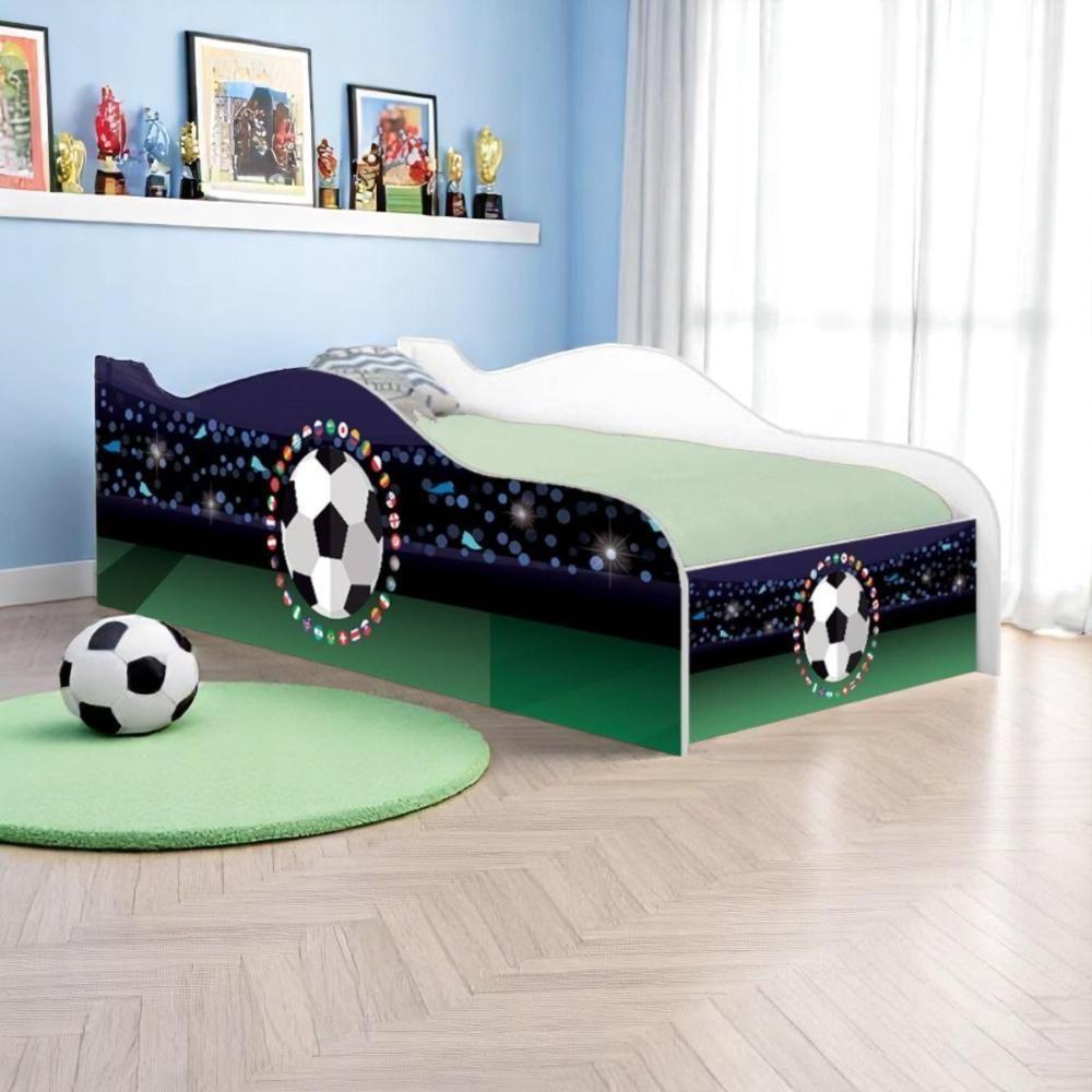 Cama Carro Solteiro Joy Futebol Bandeiras Solteiro Com Colchão - 1