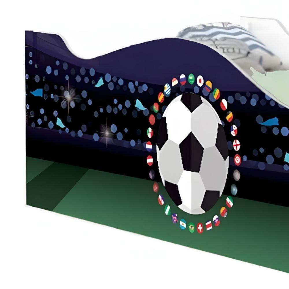 Cama Carro Solteiro Joy Futebol Bandeiras Solteiro Com Colchão - 4