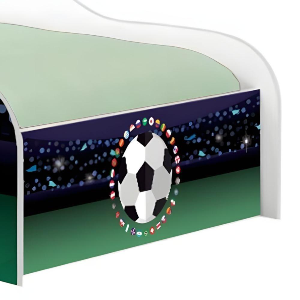 Cama Carro Solteiro Joy Futebol Bandeiras Solteiro Com Colchão - 5