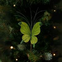 Kit 3 Borboletas Pick Natal Verde Full Glitter Luxo 23cm - Magizi - 2