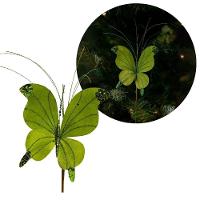 Kit 3 Borboletas Pick Natal Verde Full Glitter Luxo 23cm - Magizi - 3