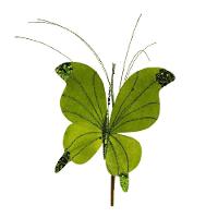 Kit 3 Borboletas Pick Natal Verde Full Glitter Luxo 23cm - Magizi - 6