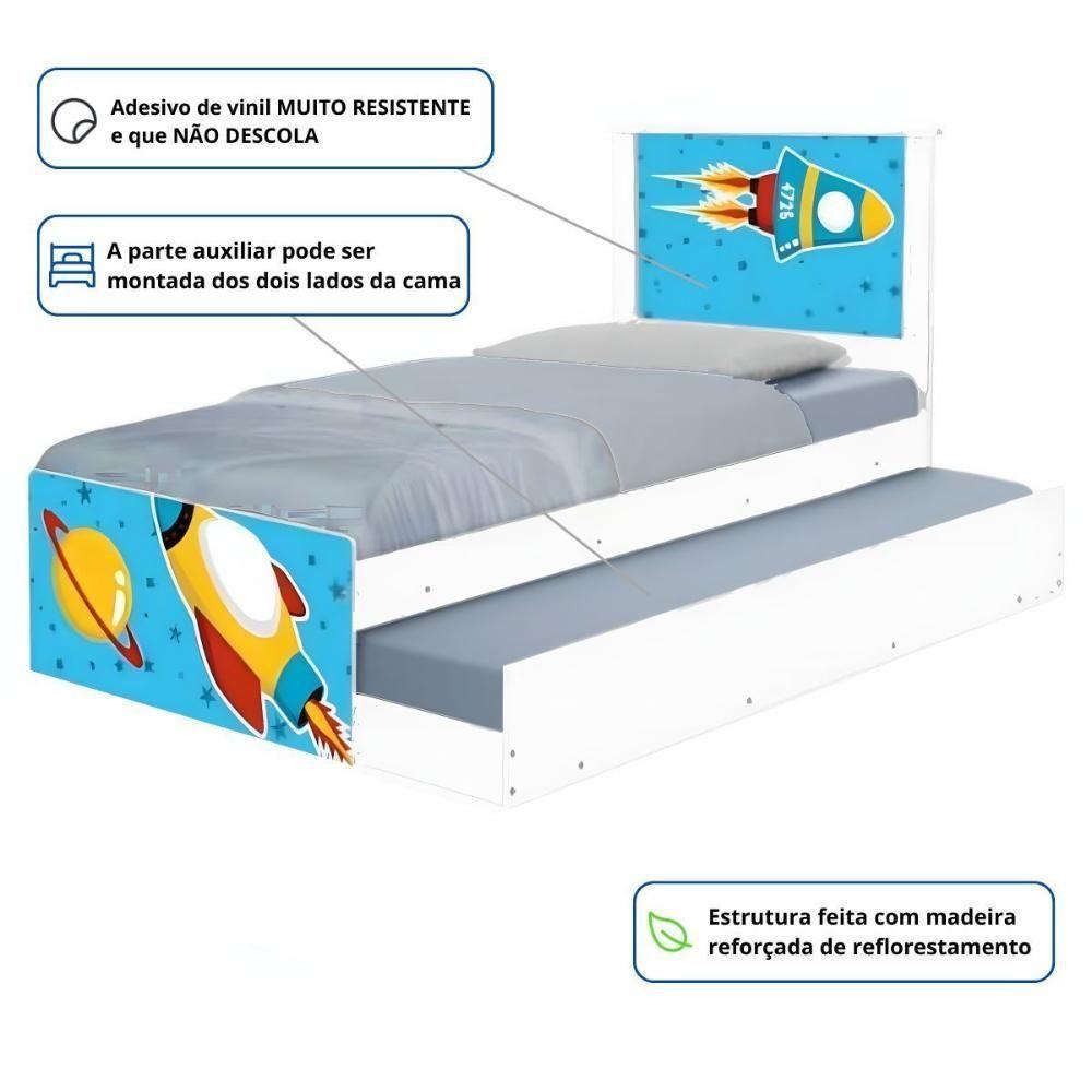 Bi Cama Juvenil Zap Com Cabeceira Foguete Espacial - 3