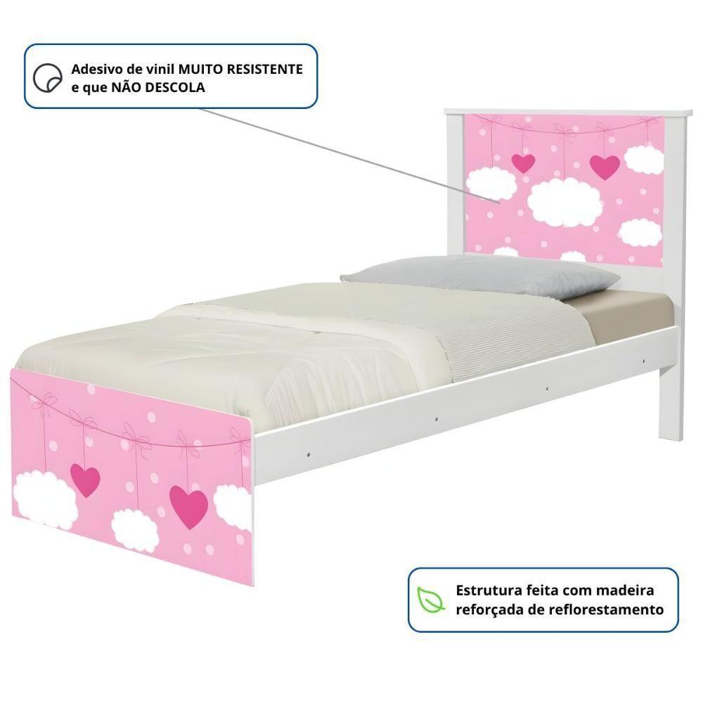 Cama Juvenil Zap Com Cabeceira Nuvens Menina - 3