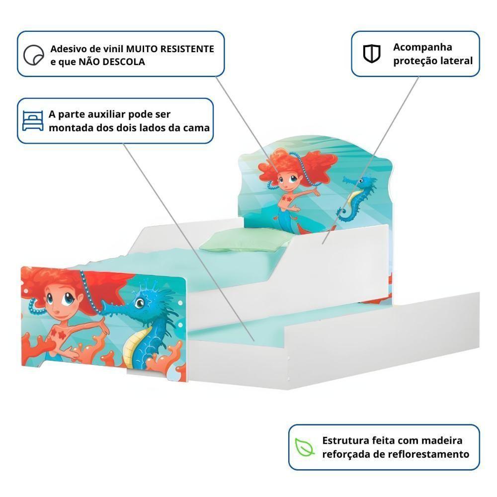 Bicama Mini Snap Sereia Menina Com Colchões - 4
