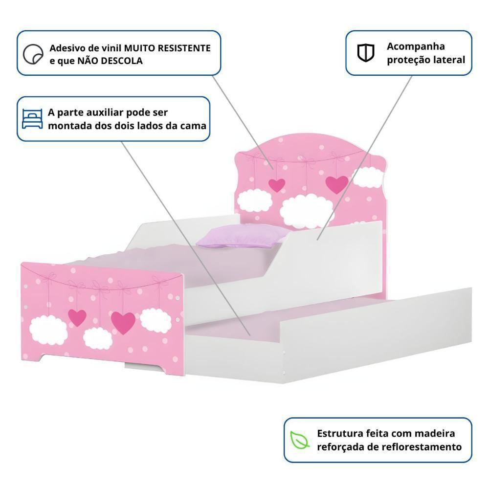 Bicama Mini Snap Nuvens Meninas Com Colchões - 4