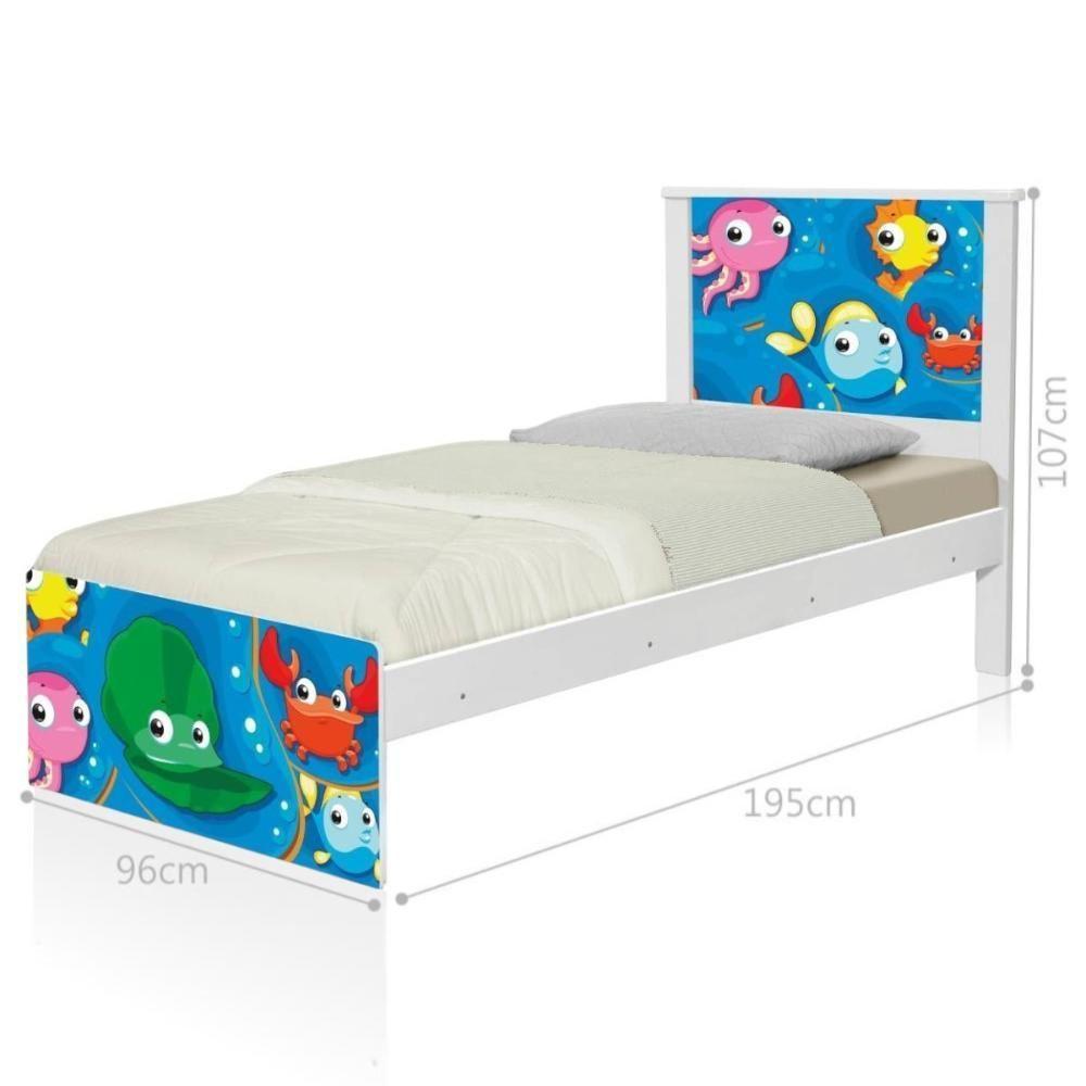 Cama Juvenil Zap Fundo Do Mar Peixinhos Com Colchão - 3