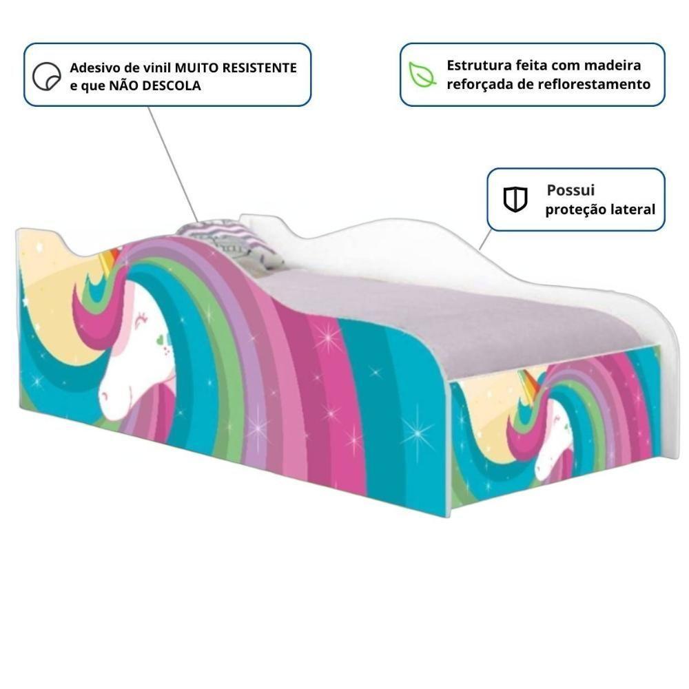 Cama Carro Solteiro Joy Unicórnio Arco Solteiro Com Colchão - 2