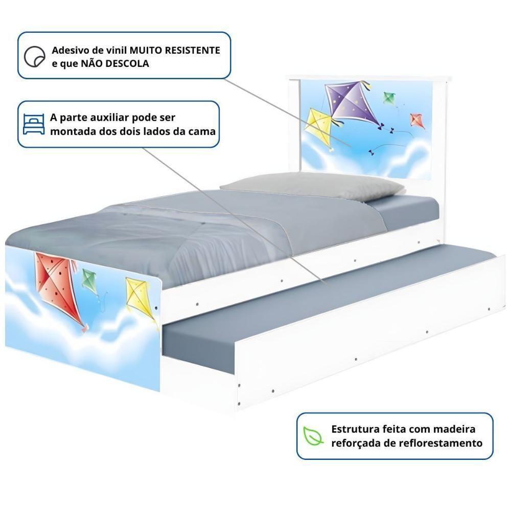 Bi Cama Juvenil Zap Com Cabeceira Pipas - 3