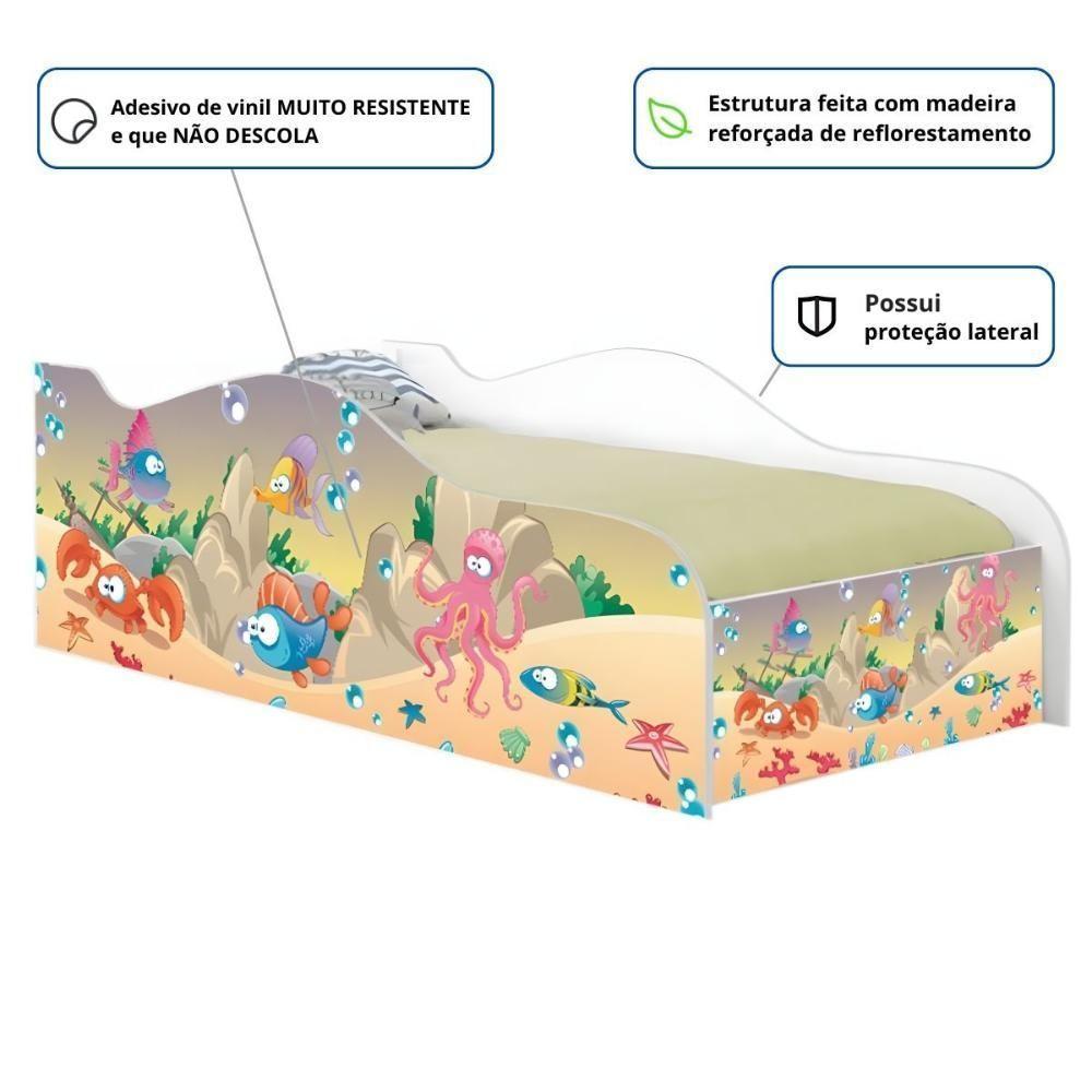 Mini Cama Joy Fundo Do Mar Feliz Com Colchão - 2
