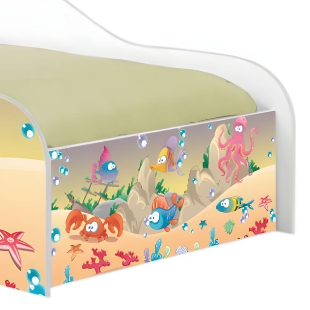 Mini Cama Joy Fundo Do Mar Feliz Com Colchão - 5