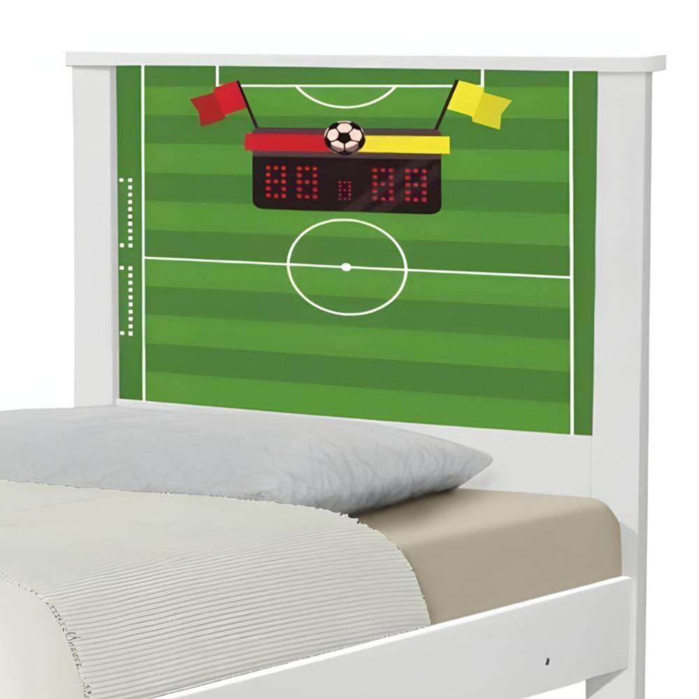 Cama Juvenil Zap Com Cabeceira Futebol Gramado - 5