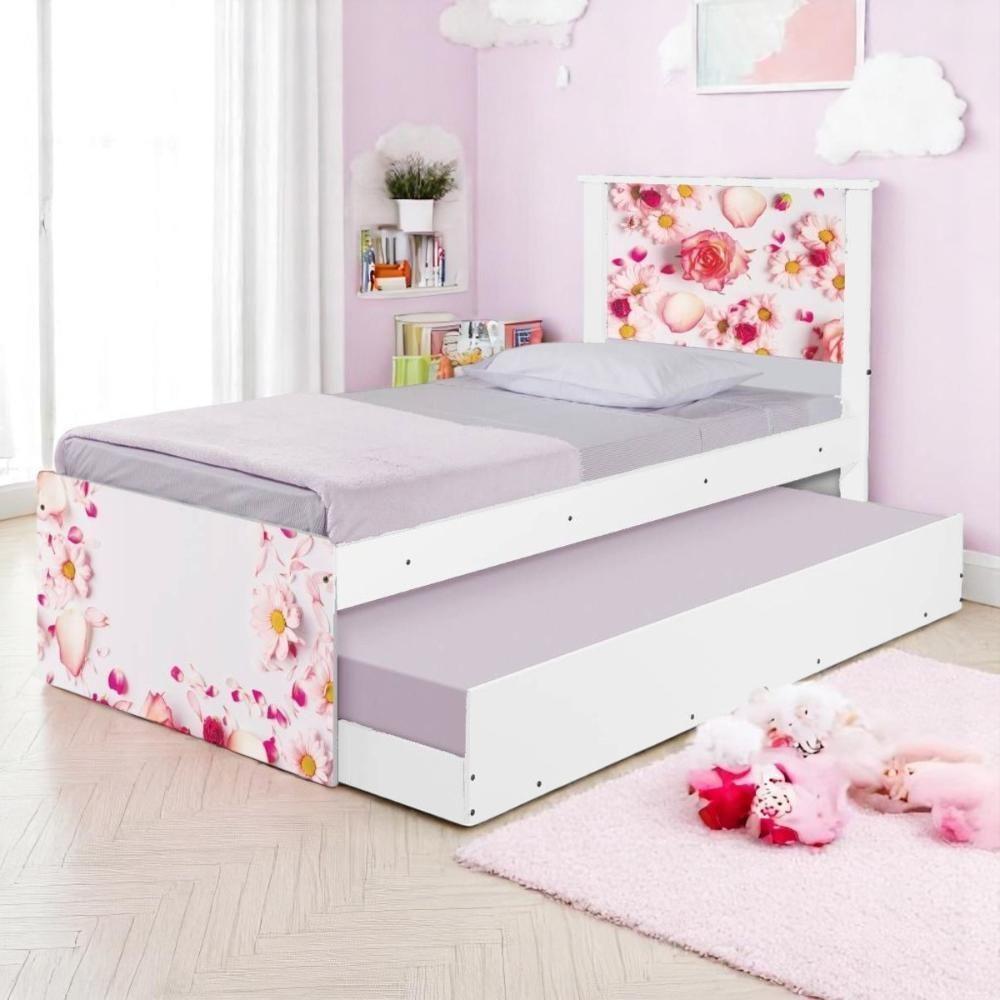 Bi Cama Juvenil Zap Com Cabeceira Rosas - 1