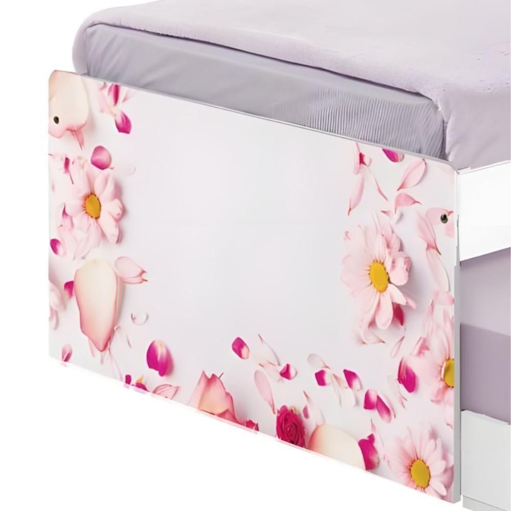 Bi Cama Juvenil Zap Com Cabeceira Rosas - 4