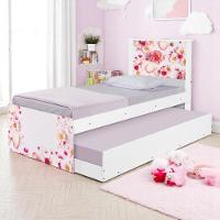 Bi Cama Juvenil Zap Com Cabeceira Rosas - 1