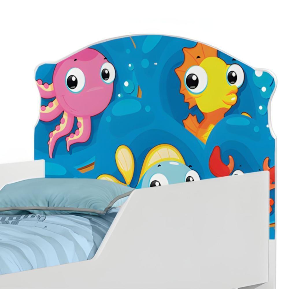 Mini Cama Joy Fundo Do Mar Peixes Com Colchão - 5