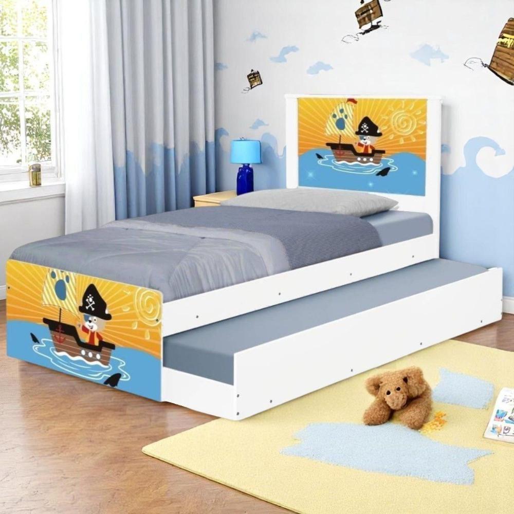 Bi Cama Juvenil Zap Com Cabeceira Pirata - 1