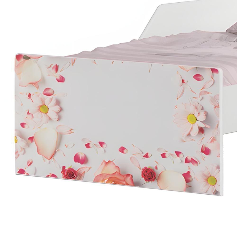 Cama Infantil Tick Rosas Com Colchão - 5