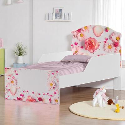 Cama Infantil Tick Rosas Com Colchão