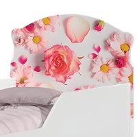 Cama Infantil Tick Rosas Com Colchão