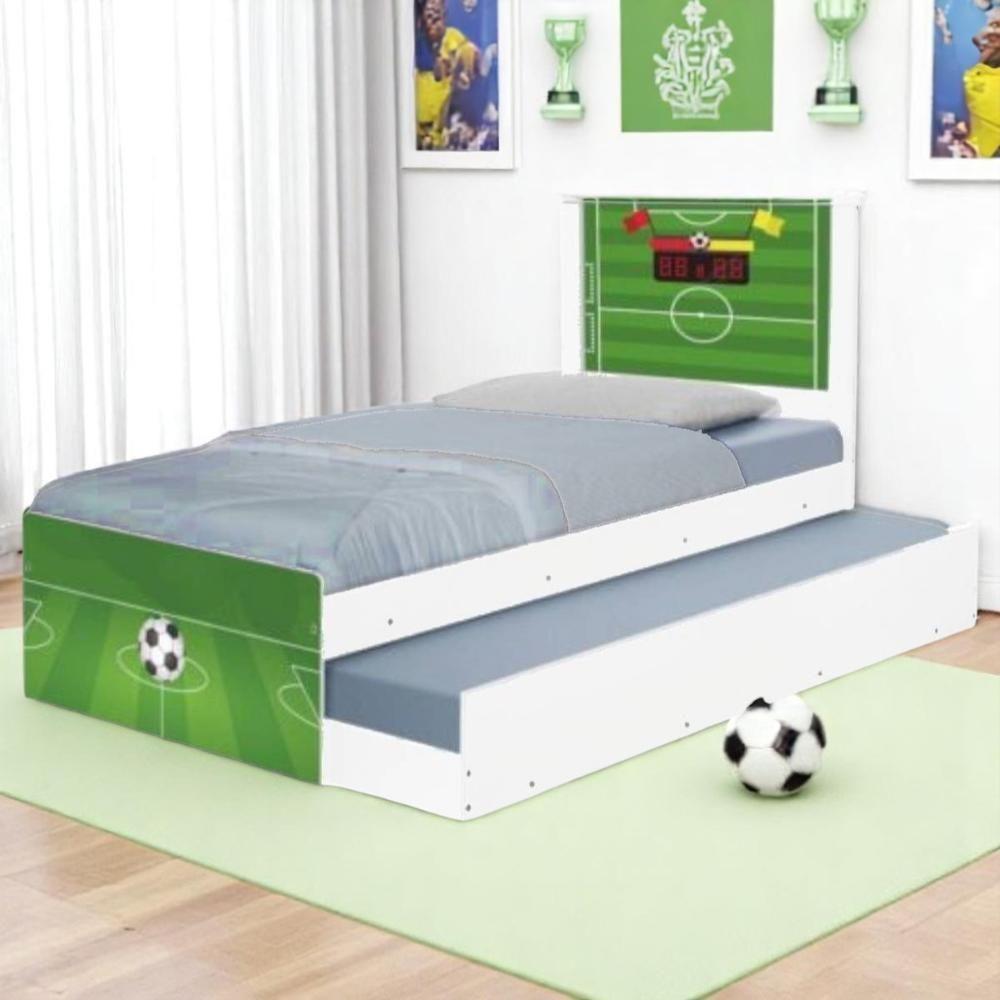 Bi Cama Juvenil Zap Com Cabeceira Futebol Gramado - 1