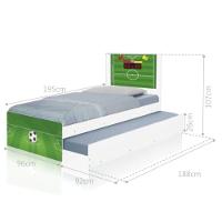 Bi Cama Juvenil Zap Com Cabeceira Futebol Gramado - 2