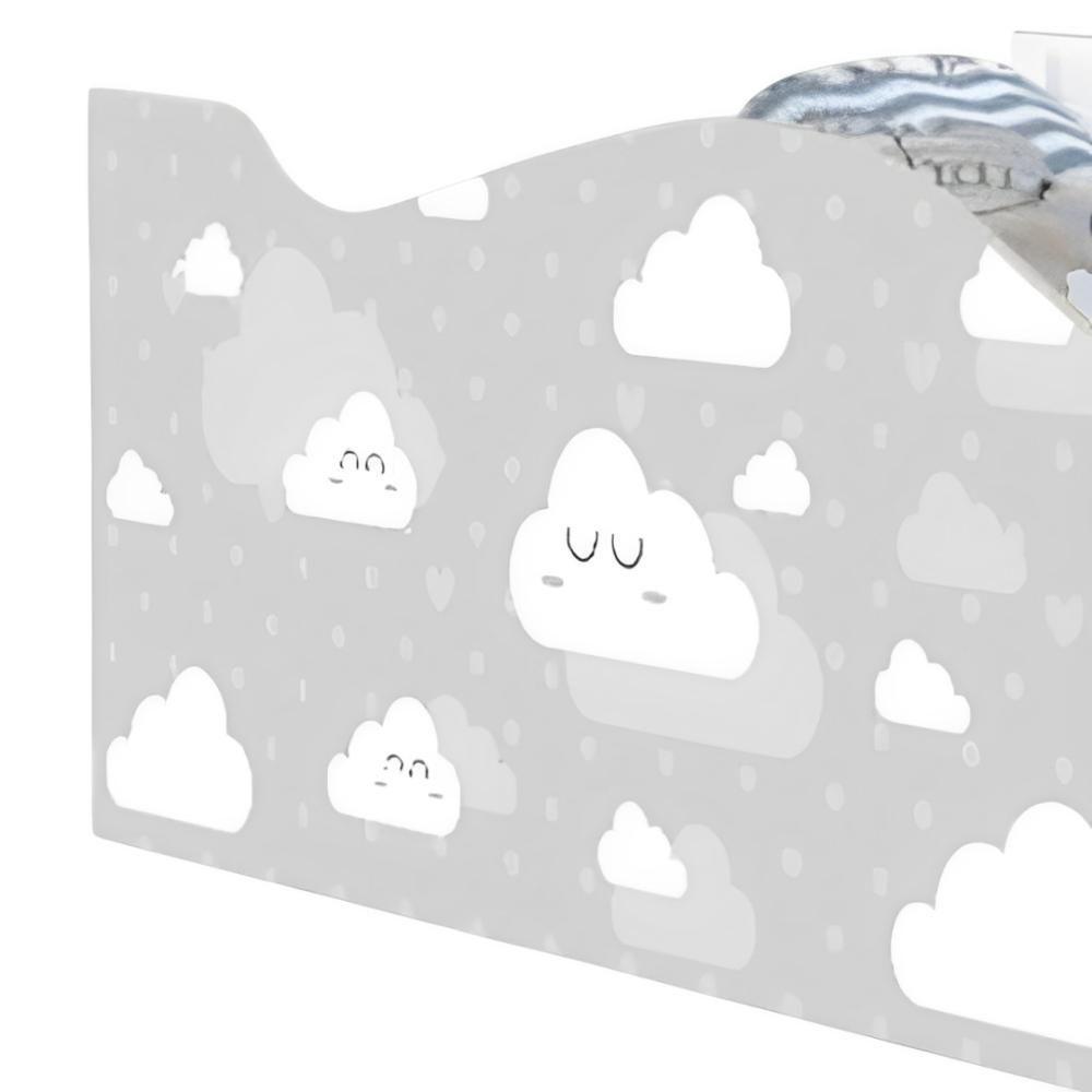 Mini Cama Joy Nuvens Cinza Com Colchão - 2