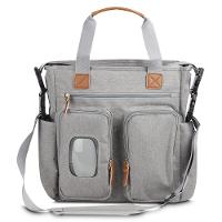 Bolsa Versátil Cinza Em Poliéster 29l Com Compartimento Para Lenços E Design Moderno - 6