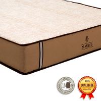 Cama Box King Bege E Colchão Madrid Molas Vstore 193x203x28 - 3
