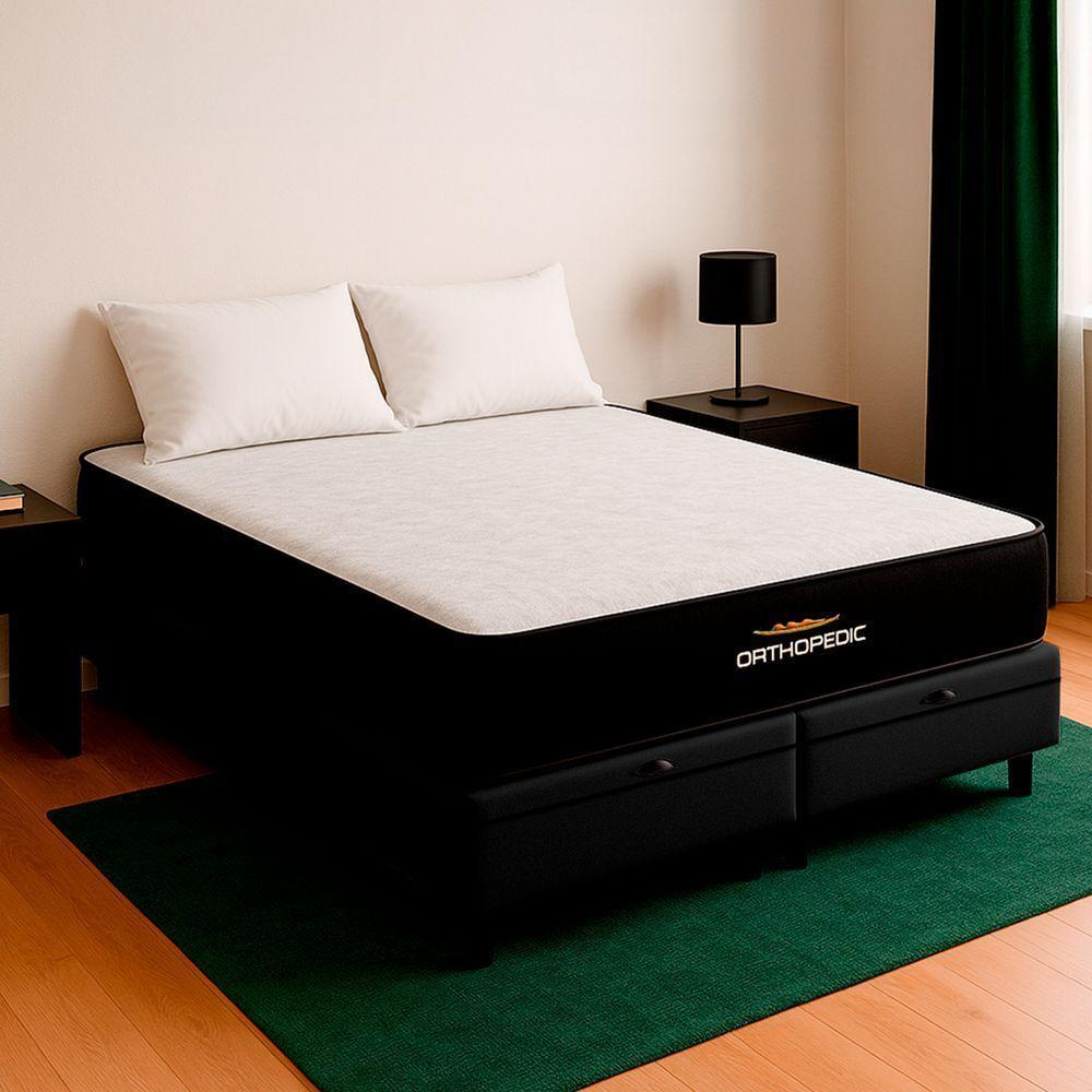 Cama Box Baú King E Colchão Orthopedic D33 V-store Preto - 1