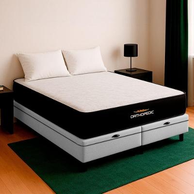 Cama Box Baú King E Colchão Orthopedic D33 V-store Branco