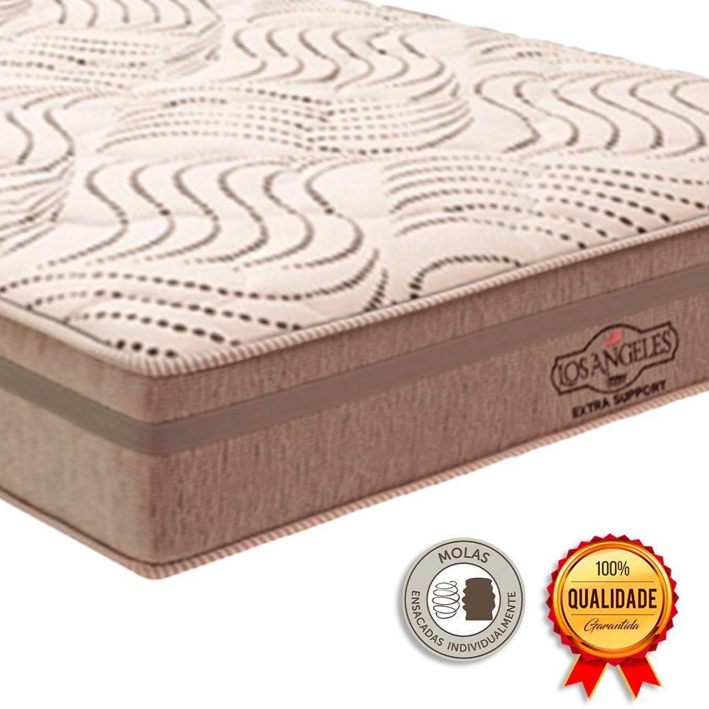 Cama Box Queen E Colchão Los Angeles Molas V-store Bege - 3