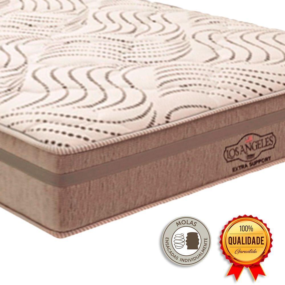 Cama Box Casal Bege E Colchão Los Angeles Molas Vstore - 3