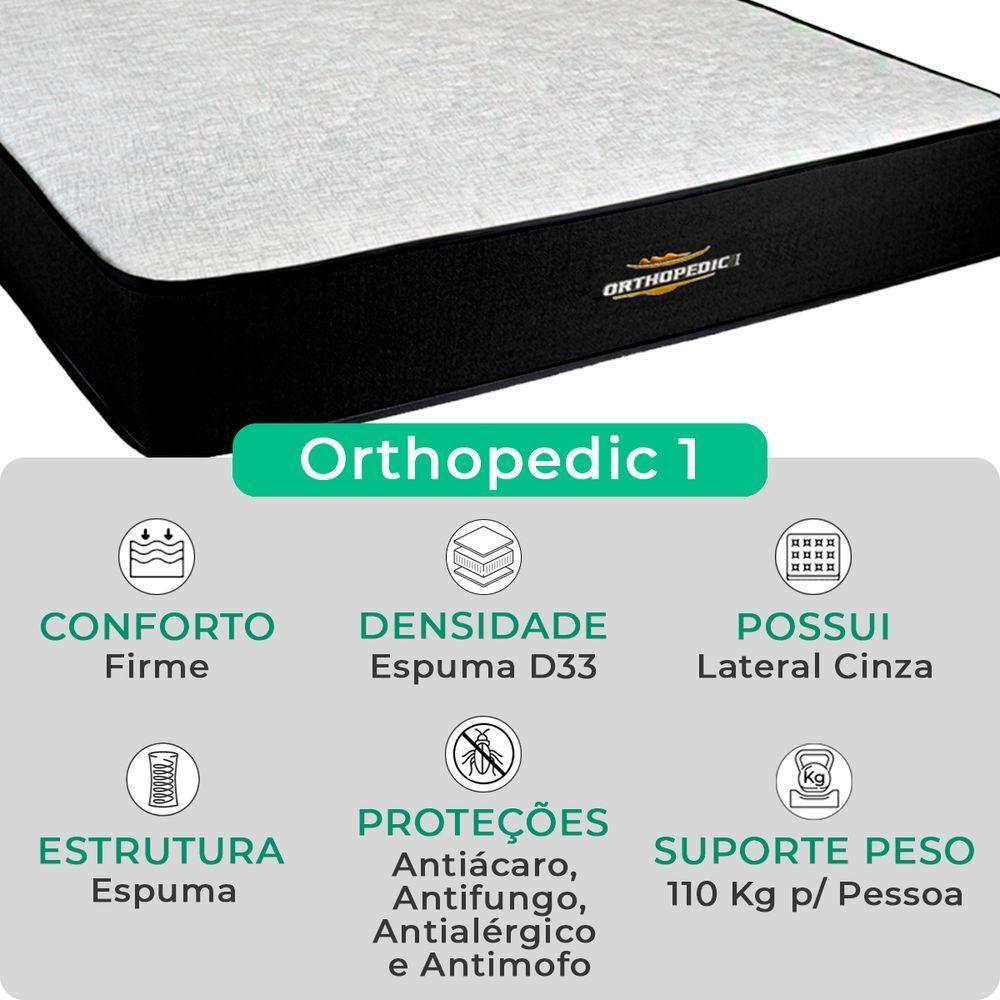 Cama Box Viúvo E Colchão Orthopedic D33 V-store Preto - 2