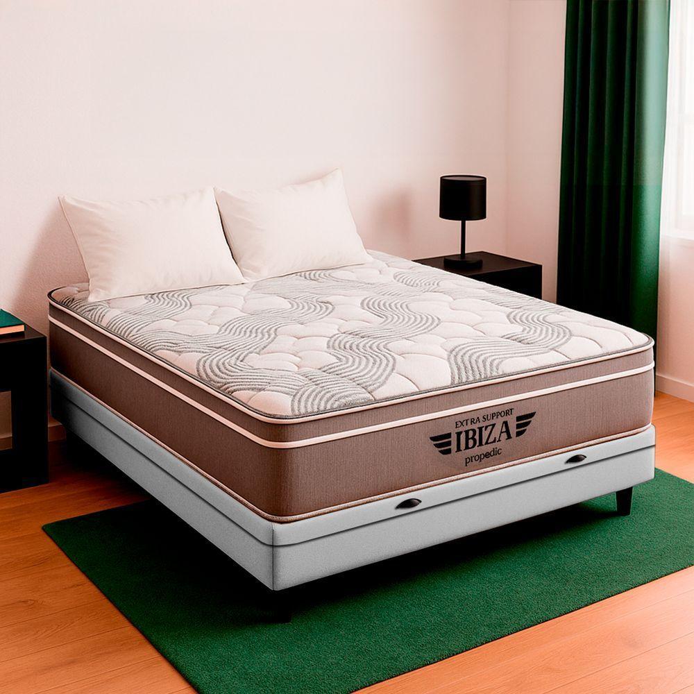 Cama Box Baú Casal Branco E Colchão Ibiza Molas Vstore - 1