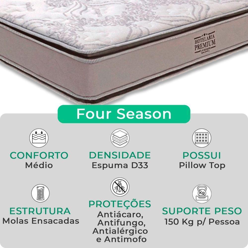 Cama Box Solteiro E Colchão Four Season Molas V-store Preto - 2