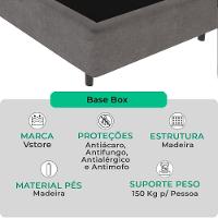 Cama Box Solteirão Cinza V-store 96x203x44 - 2
